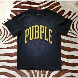 Purple Brand Heavy Jersey Distressed T-Shirt Logo SZ M